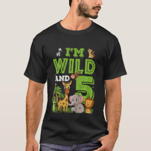 Kids I´m Wild and Five 5 Birthday 5 year old birth T-Shirt