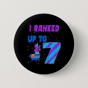 Kids I Ranked Up To 7 Video Game 7th Birthday Llam 6 Cm Round Badge