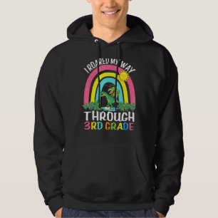 Kids I Roared My Way Through 3rd Grade Dinosaur Tr Hoodie