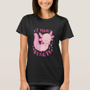 Kids I Steal Hearts Axolotl Kids Valentines Baby D T-Shirt