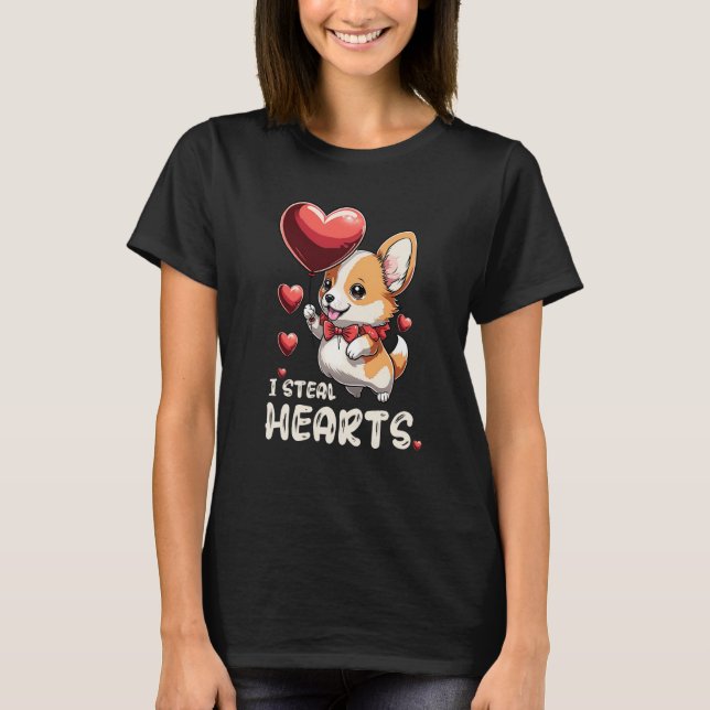 Kids I Steal Hearts Girls Boys Valentines Day Todd T-Shirt (Front)
