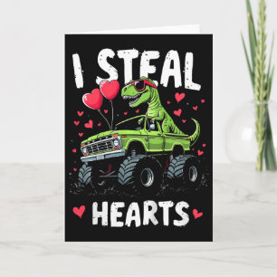 Kids I Steal Hearts Kids Funny Trex Gifts For Boys Card