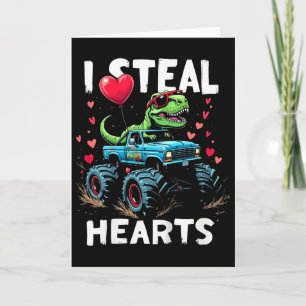 Kids I Steal Hearts Kids Funny Trex Gifts For Boys Card