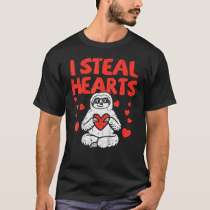 Kids I Steal Hearts Sloth Cute Baby Boy Girl Valen T-Shirt