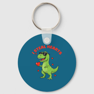 Kids i steal hearts trex dino baby boy valentine's key ring