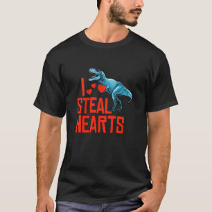 Kids I Steal Hearts Trex Dino Valentines Day Toddl T-Shirt