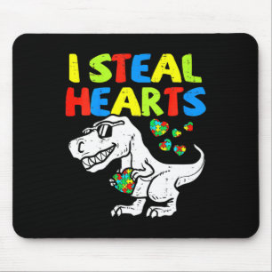 Kids I Steal Hearts Trex Dinosaur By  Mouse Pad