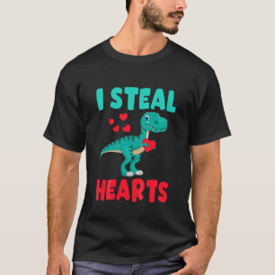 Kids I Steal Hearts Valentines Day Dinosaur Toddle T-Shirt