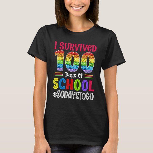 Kids I Survived 100 Days of School Child Happy 100 T-Shirt (Front)