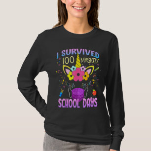 Kids I Survived 100 Masked School Days Colourful U T-Shirt