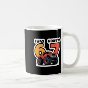 Kids I Was 6 Now I’m 7 Monster Truck Birthday Boy Coffee Mug