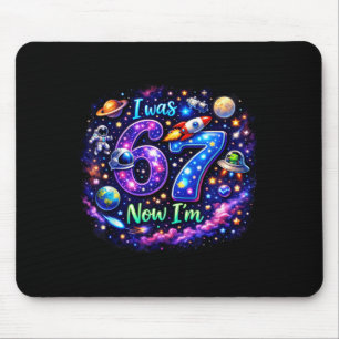 Kids I was 6 Now Im 7 Boy 6 7 Galaxy Space Mouse Pad