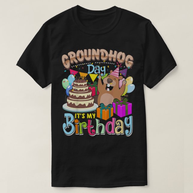 Kids I Was Born On Groundhog Day - Groundhog Birth T-Shirt (Design Front)