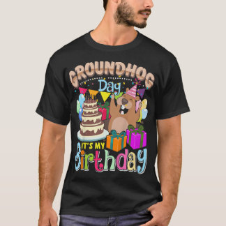 Kids I Was Born On Groundhog Day - Groundhog Birth T-Shirt