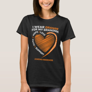 Kids I Wear Orange For My Grandma Leukaemia Awaren T-Shirt