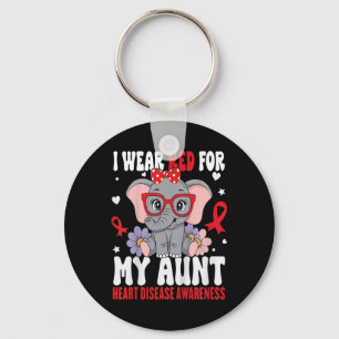 Kids I Wear Red For My Aunt Heart Disease Awarenes Key Ring