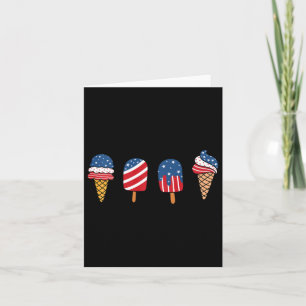 Kids Ice Cream 4th Of July Cool Dessert Patriotic  Card