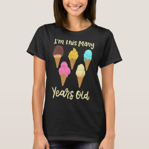 Kids Ice Cream Birthday Five 5 Years Old 5th Girl  T-Shirt