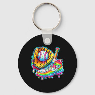 Kids Ice Cream Drip Baseball Stuff Baseball Drip F Key Ring