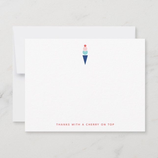 Kids Ice Cream Thank You Note Card (Front)