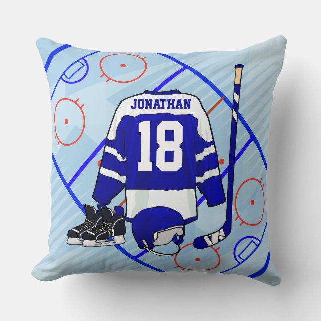 Kids Ice Hockey Bedroom and En Suite collection Cushion (Front)