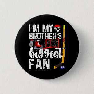 Kids Ice Hockey Big Brothers Biggest Fan For Toddl 6 Cm Round Badge