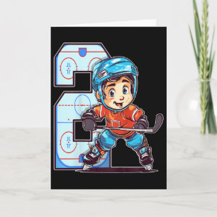 Kids Ice Hockey Birthday - 2 Year Old Boy - 2nd Bi Card