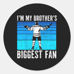 Kids Ice Hockey Brother's Biggest Fan For Hockey F Classic Round Sticker