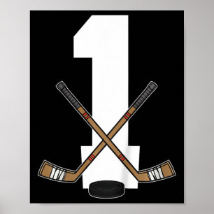 Kids Ice Hockey Kids Toddler Boys 1st Birthday Ice Poster