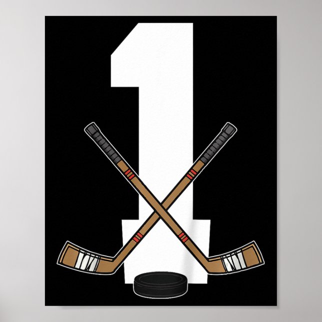 Kids Ice Hockey Kids Toddler Boys 1st Birthday Ice Poster (Front)