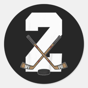 Kids Ice Hockey Kids Toddler Boys 2nd Birthday Ice Classic Round Sticker