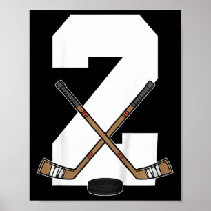 Kids Ice Hockey Kids Toddler Boys 2nd Birthday Ice Poster