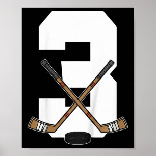 Kids Ice Hockey Kids Toddler Boys 3rd Birthday Ice Poster