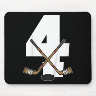Kids Ice Hockey Kids Toddler Boys 4th Birthday Ice Mouse Pad
