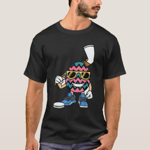 Kids Ice Hockey Player Egg Easter Day Funny Sports T-Shirt