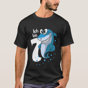 Kids Ich Bin 7 Jahre Alt  Shark 7th Birthday T-Shirt