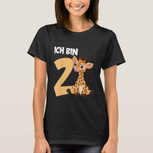 Kids Ich Bin Schon 2 Giraffe Boy 2 Years 2nd Birth T-Shirt