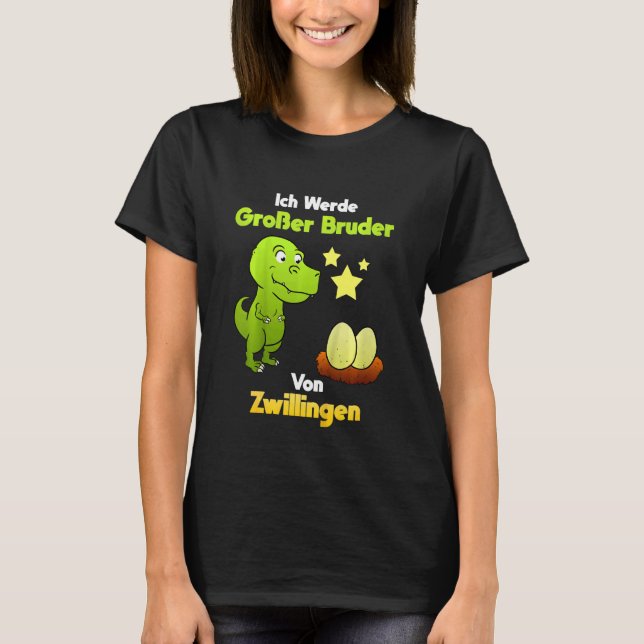 Kids Ich Werde Große Bruder Von Zwillingen Dinos G T-Shirt (Front)