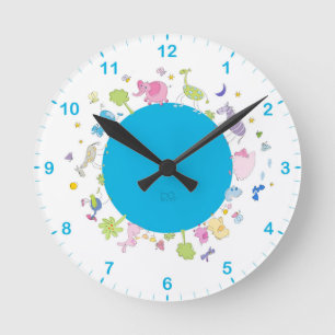kids illustrated wall clock