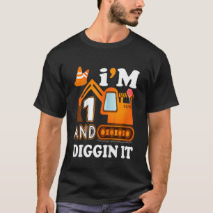 Kids I'm 1 and digging it 1 year old 1st Birthday T-Shirt