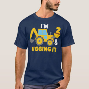 Kids Im 2 And Digging It Construction Truck 2nd Bi T-Shirt