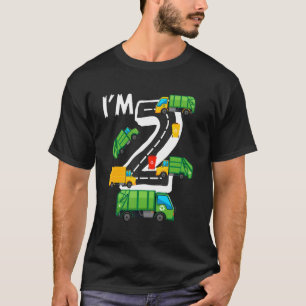Kids I'm 2 Year Old Birthday Boy Garbage Truck 2nd T-Shirt