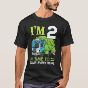 Kids I'm 2 Years Old Birthday Boy Garbage Truck 2n T-Shirt