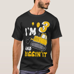 Kids I'm 3 And Digging It 3 Years Boys 3rd Birthda T-Shirt