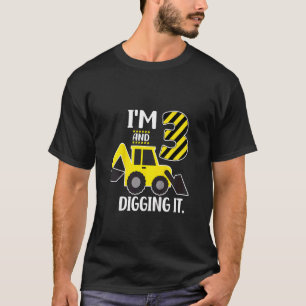 Kids I'm 3 And Digging It 3rd Birthday Excavator T-Shirt