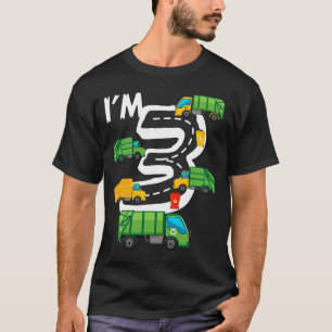 Kids I'm 3 Year Old Birthday Boy Garbage Truck 3rd T-Shirt