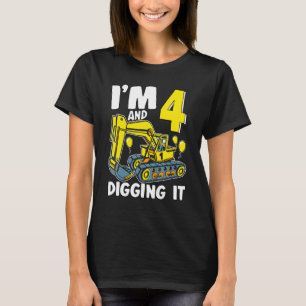 Kids I'm 4 And Digging It 4 Years Boy 4rd Birthday T-Shirt