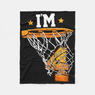 Kids I'm 4 Bysketbyll Theme Birthday Party Celebra Fleece Blanket