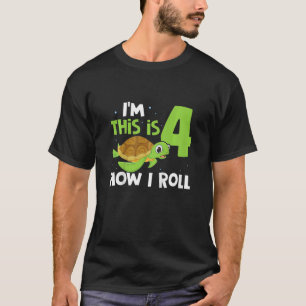 Kids I'm 4 This Is How I Roll Turtles Birthday T-Shirt