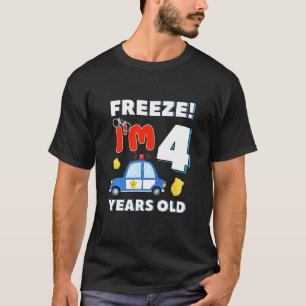 Kids Im 4 Years Old Policemen Officer Cop 4th Birt T-Shirt